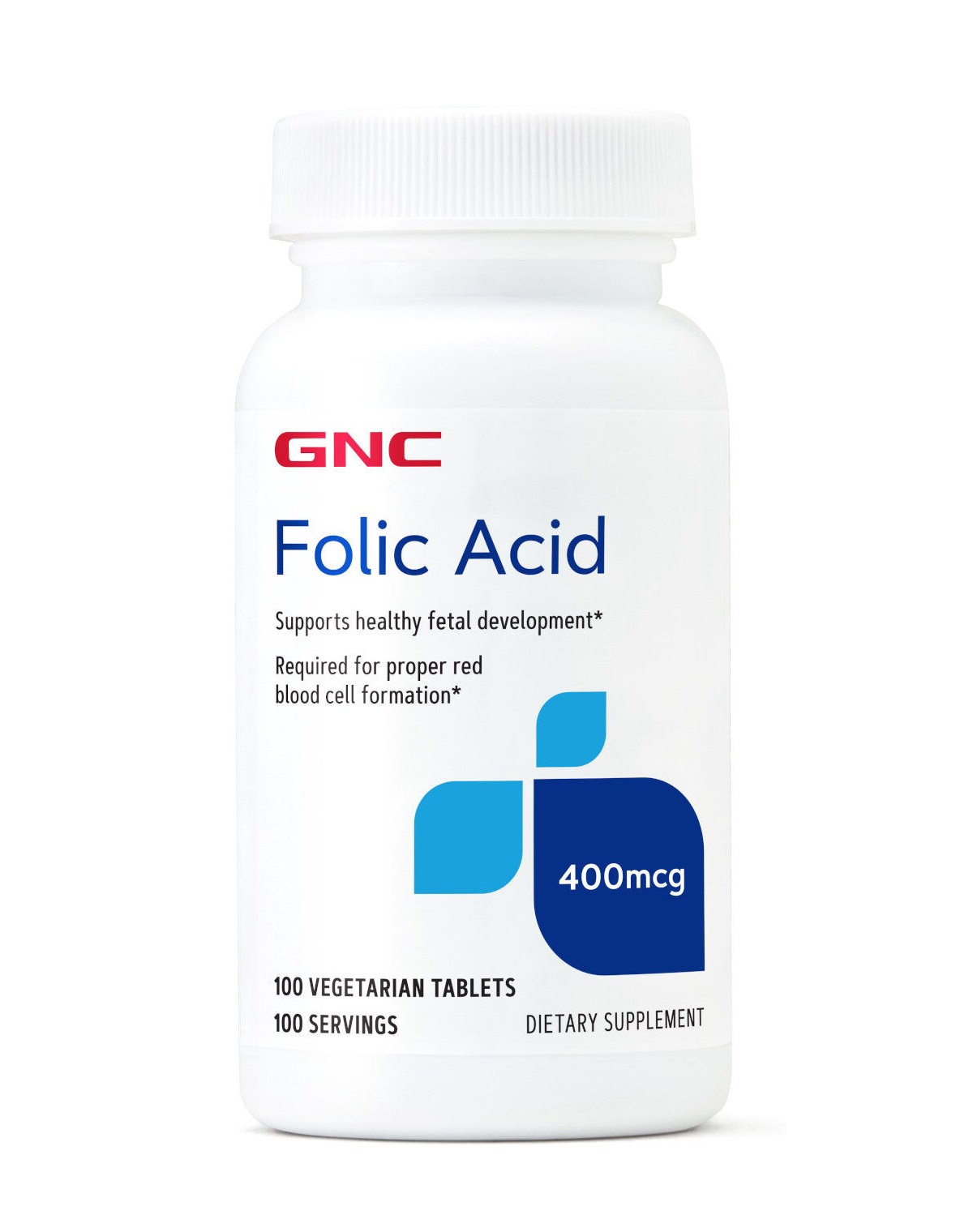 GNC 叶酸 Folic Acid 400 mcg, 100颗